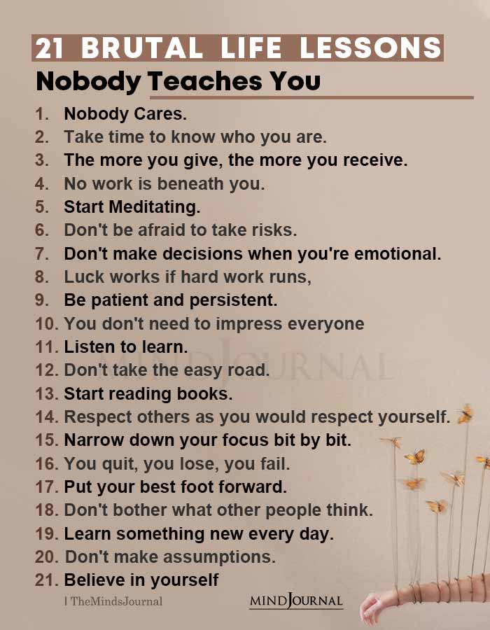 Brutal Life Lessons Nobody Teaches You- Inspirational Quotes